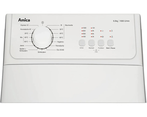 Amica Waschmaschine mit Programmwähler, 6 Kilogramm, 1000 Umdrehungen pro Minute