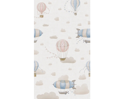 Tapete mit Heißluftballons und Wolkenmuster