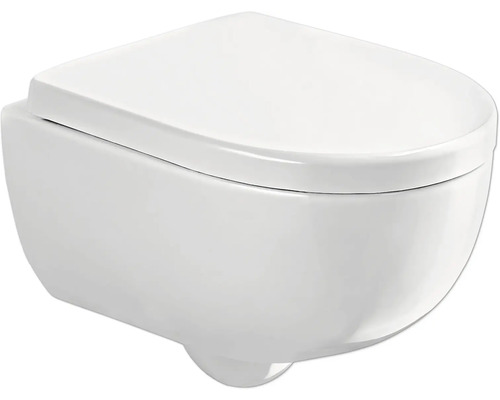 GEBERIT Wand-WC Set Renova Compact Tiefspüler ohne Spülrand weiß glänzend mit WC-Sitz CG04000000 GEBERIT Wand-WC Set Renova Compact Tiefspüler ohne Spülrand weiß glänzend mit WC-Sitz CG04000000