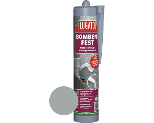Lugato Bombenfest Montagekleber/Dichtstoff grau 480 g Lugato Bombenfest Montagekleber/Dichtstoff grau 480 g