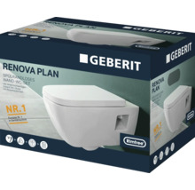 Geberit Renova Plan spülrandloses Wand WC Set Verpackung