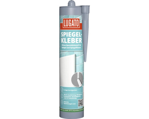 Lugato Spiegel Kleber, Silikon Spezialklebstoff für Spiegel und Spiegelfliesen