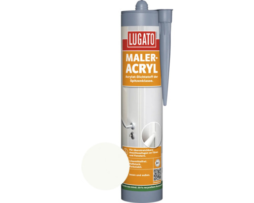 Lugato Maleracryl weiß 310 ml Lugato Maler Acryl Dichtstoffkartusche für Anschlussfugen an Türen und Fenstern