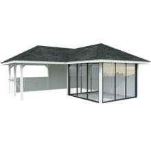 Gartenpavillon mit Dach und Glasschiebewänden