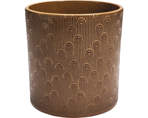 Blumentopf Keramik glasiert Ø 21 cm H 19 cm braun