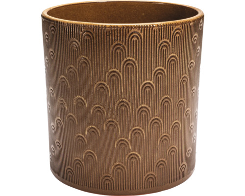 Blumentopf Keramik glasiert Ø 21 cm H 19 cm dunkelbraun