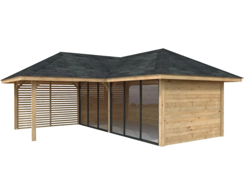 Holz Pavillon mit Dachschindeln und Seitenwänden