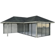 Gartenpavillon mit geschlossenem und offenem Bereich