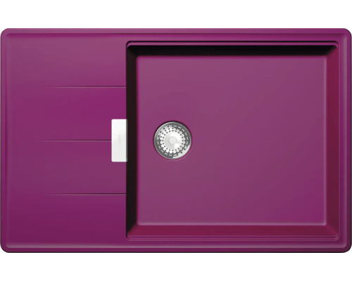 Spüle SCHOCK Tia D-100LS A 780 x 500 mm berry TIAD100LSABRY Spülbecken mit Abtropffläche und Siebkorb