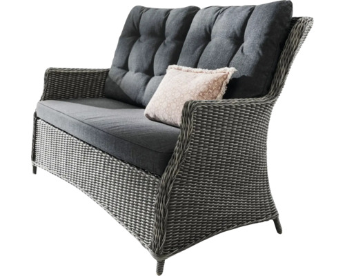 Zweisitzer Gartensofa aus Polyrattan mit Kissen