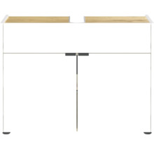 Waschbeckenunterschrank mit zwei Türen und Holzplatte