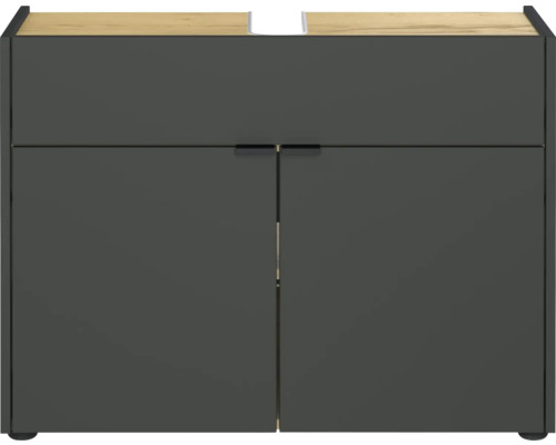 Unterschrank GW-Forano BxHxT 80 x 60 mm x 34 mm Frontfarbe graphit 4497-549 Waschtischunterschrank mit zwei Türen und einer Abdeckplatte