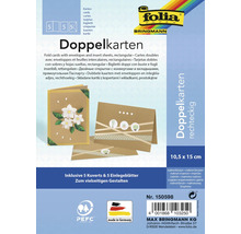 Folia Doppelkarten Set mit Umschlägen und Einlegeblättern, rechteckig