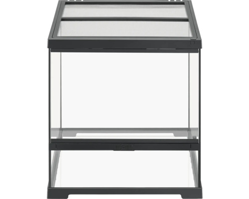 Glasterrarium mit Oberrahmen und Belüftung