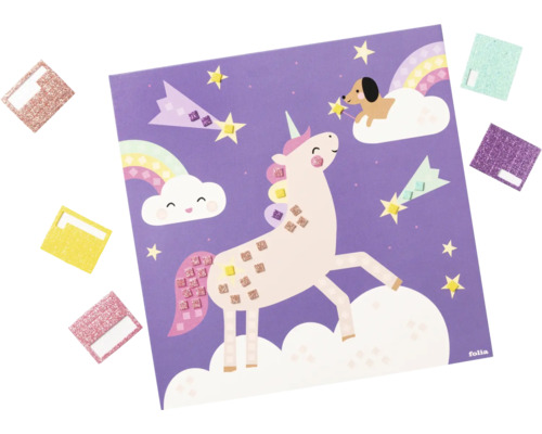 Glitzersticker Set mit Einhornmotiv zum Basteln
