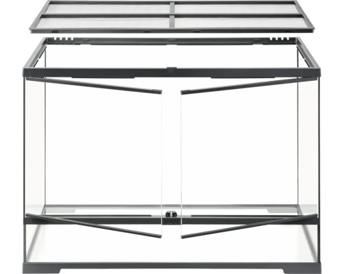 Leeres Terrarium mit Glasfront und Belüftung