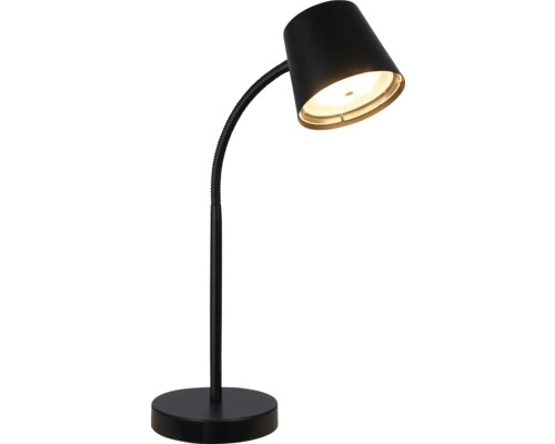 Akku Tischleuchte 5,5 W 500 lm 2700 K H 38,5 cm Biwo schwarz Schreibtischleuchte aus Metall mit flexiblem Arm
