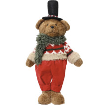 Teddybär mit Zylinder, Schal, Pullover und Hose