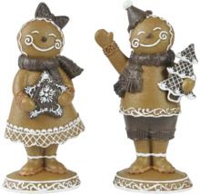 Zwei Lebkuchenfiguren als Weihnachtsdekoration
