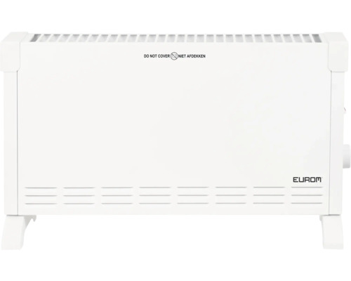 Eurom Konvektorheizung mit dem Hinweis, dass sie nicht abgedeckt werden darf