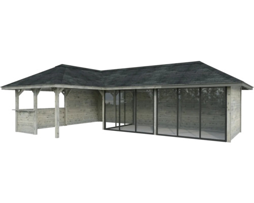 Gartenhaus mit offenem und geschlossenem Bereich