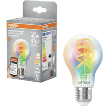 Osram Smart Filament Classic A 40 E27 Multicolor LED Lampe mit Verpackung
