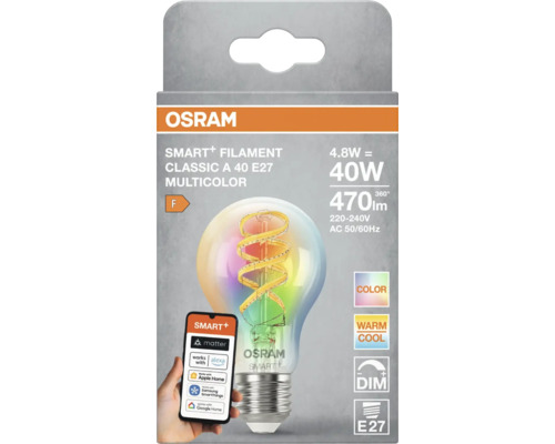 Osram Smart Filament Classic A 40 E27 Multicolor Leuchtmittel