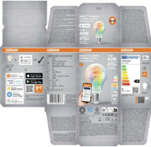 Verpackung einer Osram Smart Filament Classic A 40 E27 Multicolor Lampe mit Matter Logo