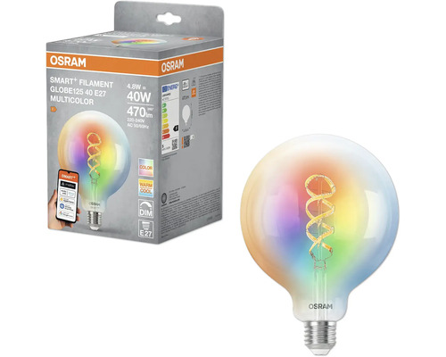 Osram Smart Filament Globe 125 40 E27 Multicolor mit Verpackung
