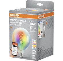 Verpackung einer Osram Smart+ Filament Globe125 40 E27 Multicolor Lampe