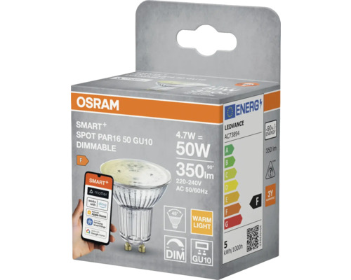 Osram Smart+ Spot PAR16 50 GU10 dimmbar in Verpackung