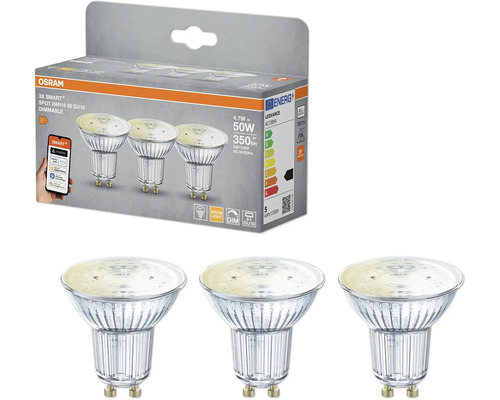 Osram 3er-Pack Smart+ Spot PAR16 50 GU10 dimmbar