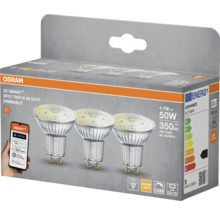 Osram Dreierpack Smart+ Spot PAR16 50 GU10 dimmbar in Verpackung