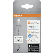 Osram Smart+ Classic A 75 E27 Multicolor Produktverpackung mit Smart Home Kompatibilitätssymbolen
