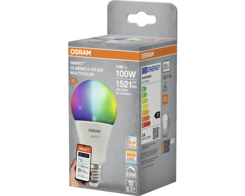 Osram Smart Plus Classic A 100 E27 Multicolor LED Lampe in Verpackung