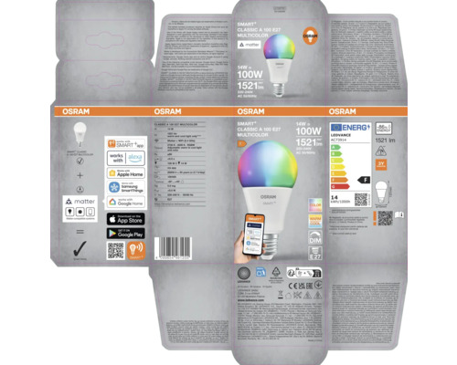 Osram Smart+ Classic A 100 E27 Multicolor Verpackung