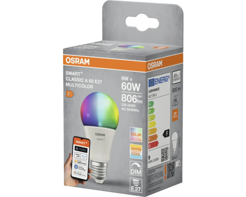 Osram Smart+ Classic A 60 E27 Multicolor LED Lampe in Verpackung