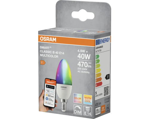 Osram Smart+ Classic B 40 E14 Multicolor LED Lampe in Verpackung