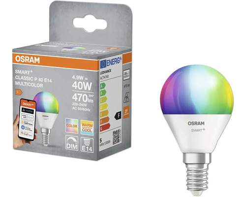 Osram Smart Plus Classic P 40 E14 Multicolor LED Lampe mit Verpackung