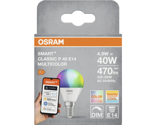 Osram Smart+ Classic P 40 E14 Multicolor LED Lampe in Verpackung