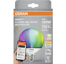 Osram Smart+ Classic G95 100 E27 Multicolor Lampe mit Smartphone Steuerung