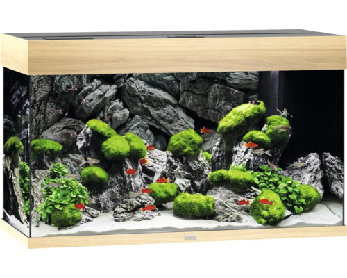 Aquarium JUWEL Rio 125 mit LED-Beleuchtung, Pumpe, Filter, Heizer ohne Unterschrank helles Holz