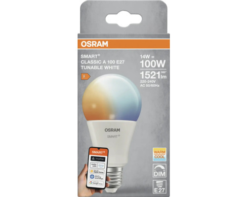 Osram Smart+ Classic A 100 E27 Tunable White LED-Lampe in Verpackung