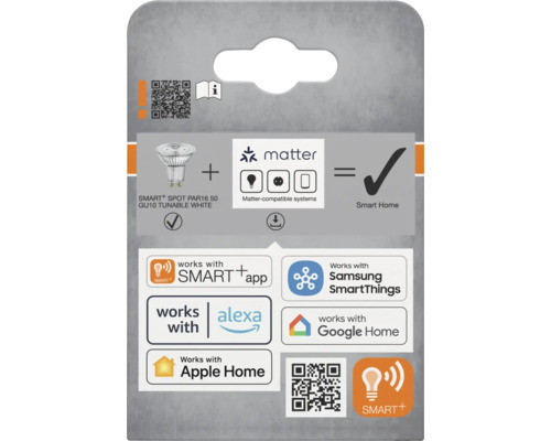 SMART Plus Spot PAR16 50 GU10 tunable white, kompatibel mit Matter und Smart Home Systemen