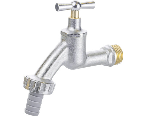 Wasserhahn aus Metall mit Schlauchanschluss