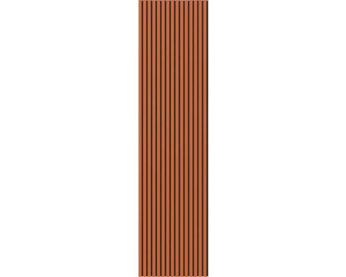 Fjordwall Akustikpaneel Linoleum Orange 2400 x 600 x 20 mm Wandpaneel mit Holzlamellen für die Wandgestaltung