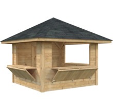 Holz Gartenhaus mit Dach und aufklappbaren Theken