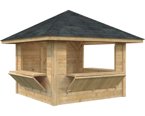 Holz Gartenhaus mit Dach und aufklappbaren Theken