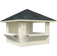 Holz Pavillon mit Dach und Ausstellfenstern
