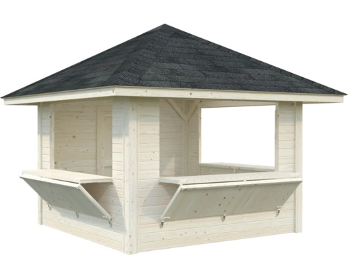Holz Pavillon mit Dach und Ausstellfenstern